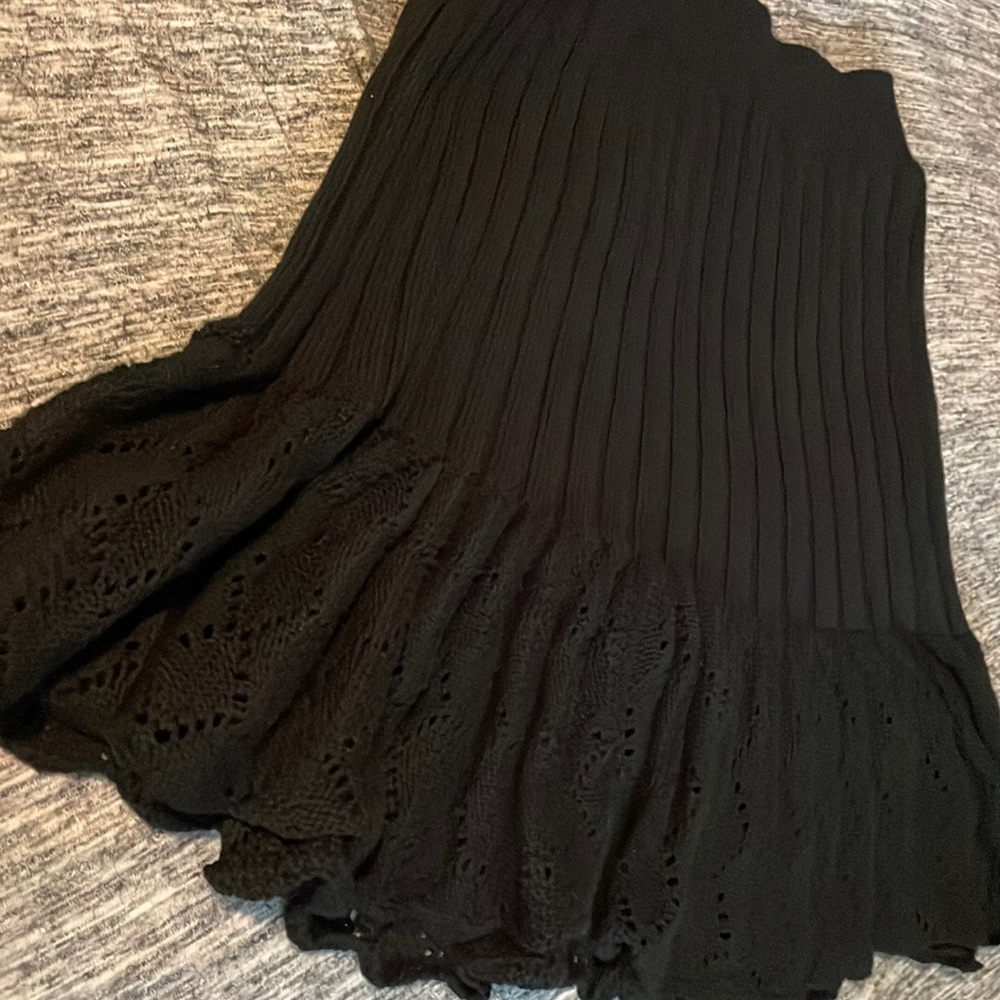 Free People Camille Crochet Sweater Skirt in Black